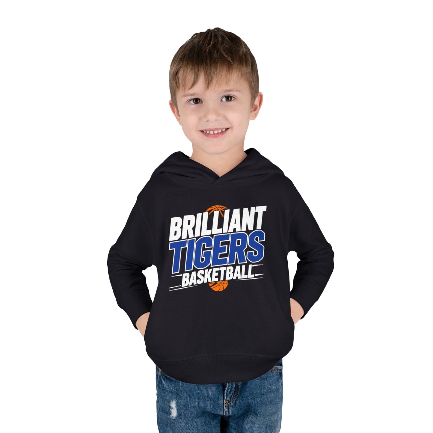 Toddler Hoodie Sweatshirt \ Brilliant Tigers Basketball \ BTBK1