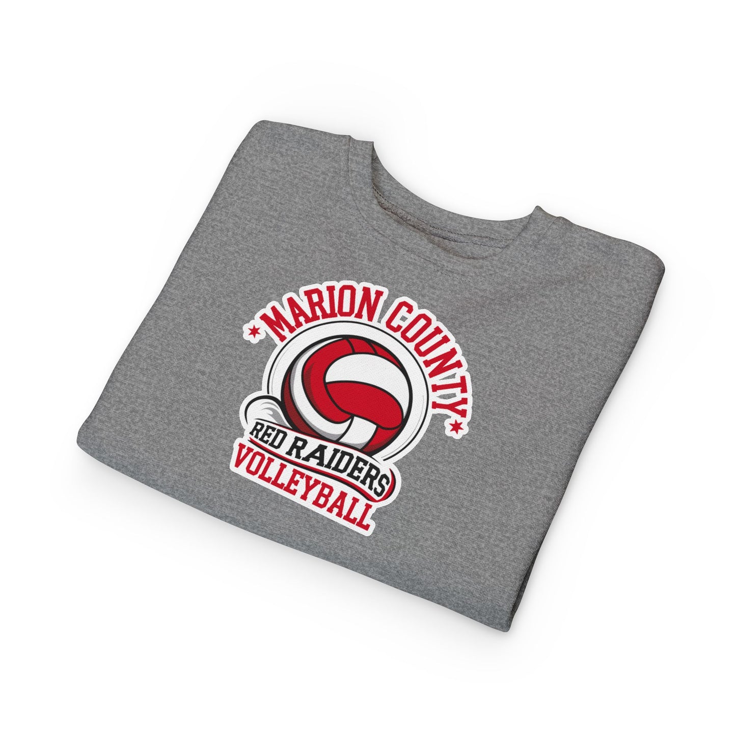 Toddler Crewneck Sweatshirt \ Marion County Red Raiders Volleyball \ MCV1