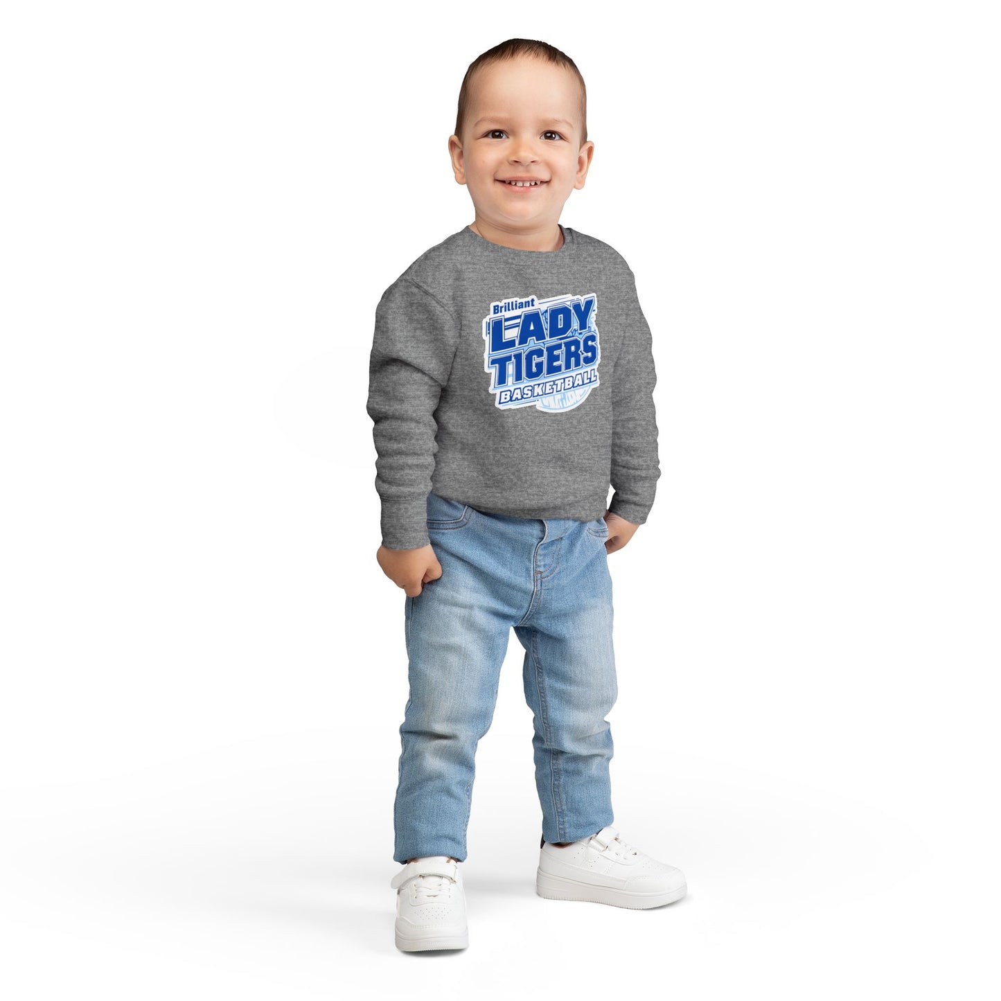 Toddler Crewneck Sweatshirt \ Brilliant Tigers Basketball \ BTBKG2