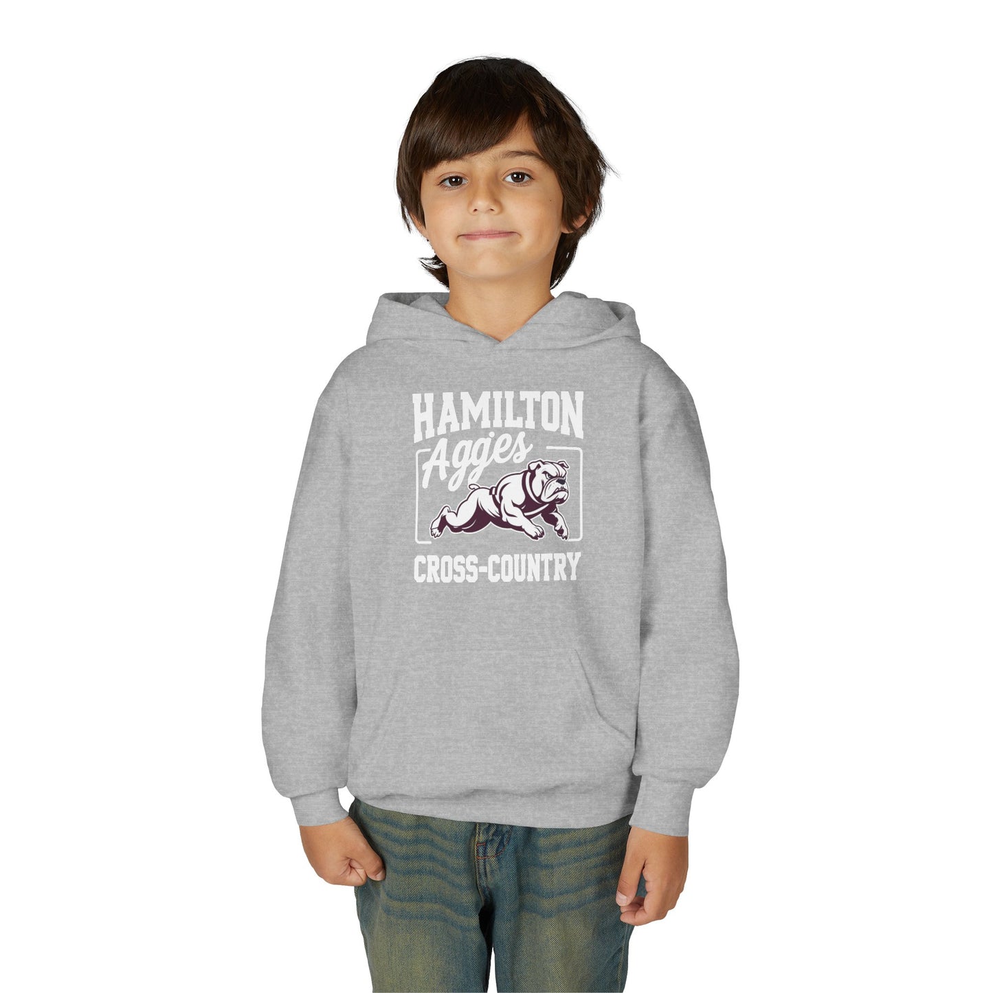 Youth Hoodie Sweatshirt \ Hamilton Aggies Cross-Country \ HCC2