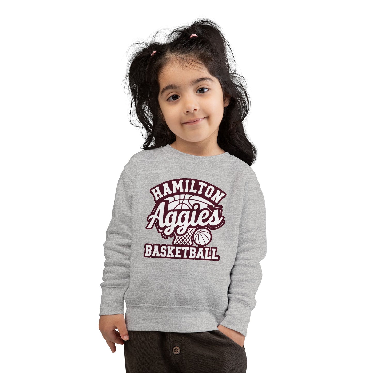 Toddler Crewneck Sweatshirt \ Hamilton Aggies Basketball \ HABBG1