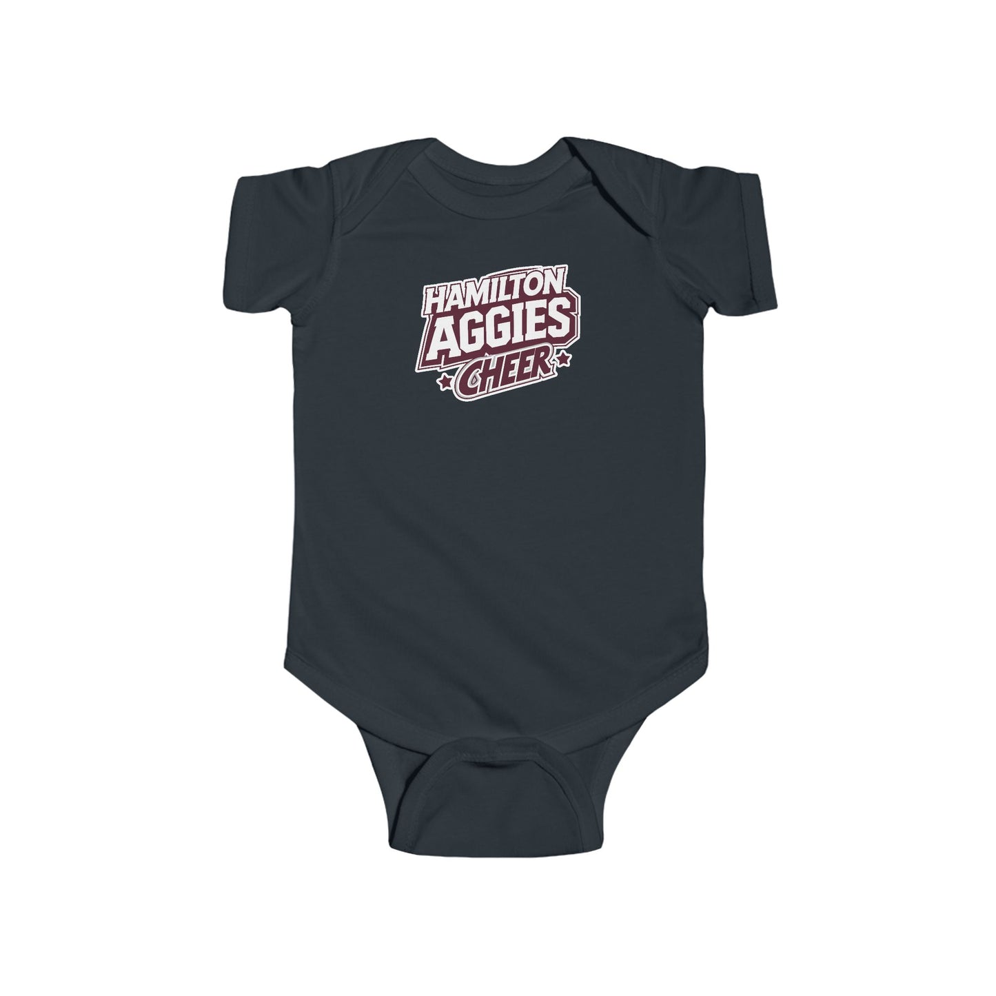 Short Sleeve Baby Bodysuit \ Hamilton Aggies Cheer \ HAC1
