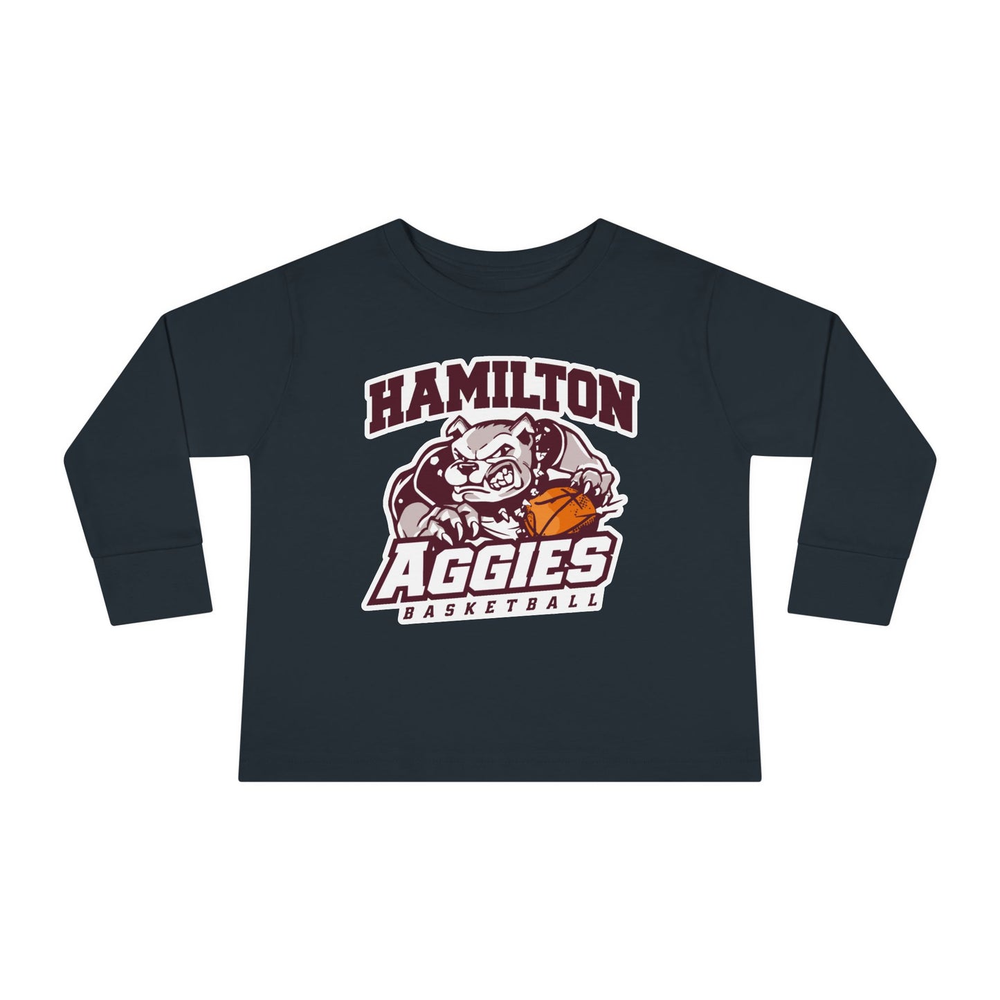 Toddler Long Sleeve Tee \ Hamilton Aggies Basketball \ HABB1