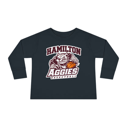 Toddler Long Sleeve Tee \ Hamilton Aggies Basketball \ HABB1