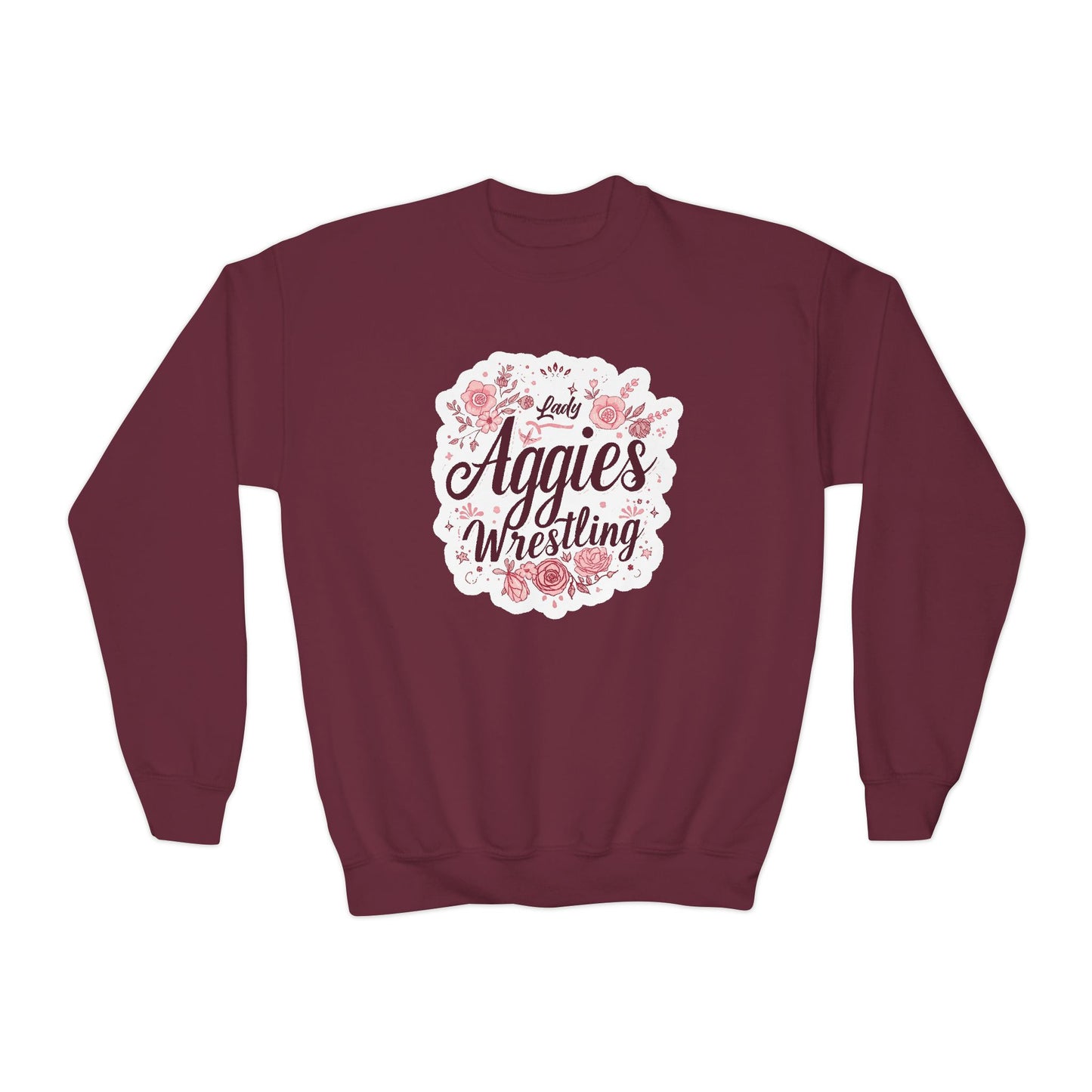 Youth Crewneck Sweatshirt \ Hamilton Aggies Wrestling \ HAWG1
