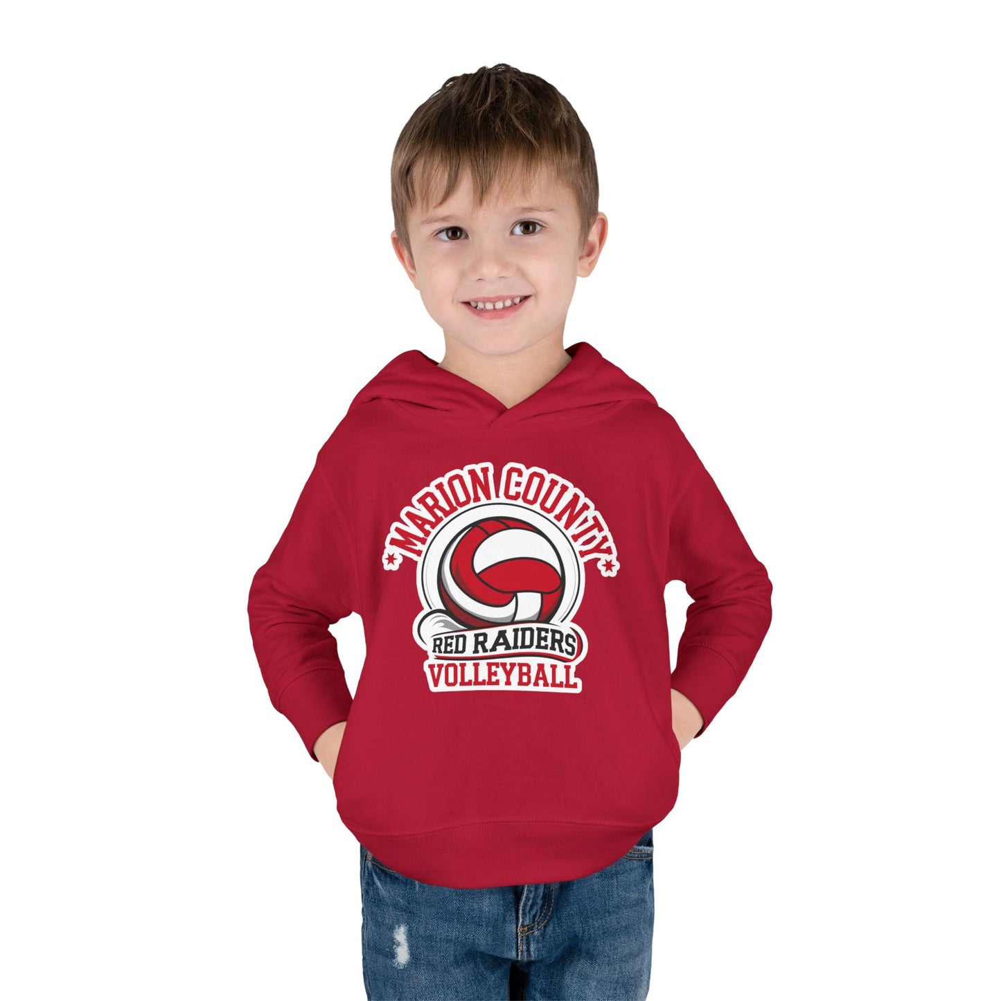 Toddler Hoodie Sweatshirt \ Marion County Red Raiders Volleyball \ MCV1