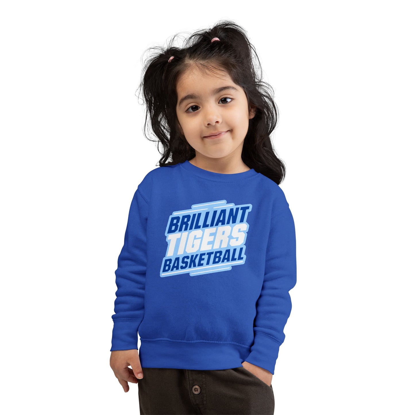 Toddler Crewneck Sweatshirt \ Brilliant Tigers Basketball \ BTBK2
