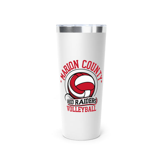 22oz Copper Insulated Tumbler \ Marion County Red Raiders Volleyball \ MCV1