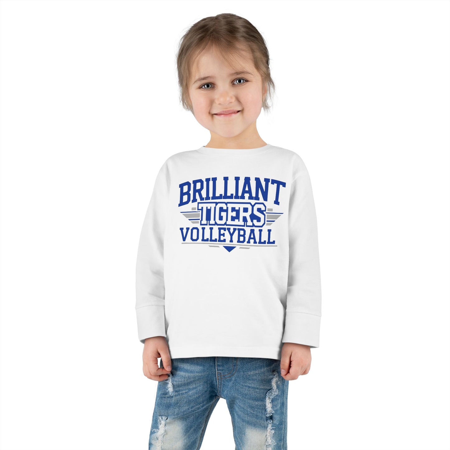 Toddler Long Sleeve Tee \ Brilliant Tigers Volleyball \ BTV2