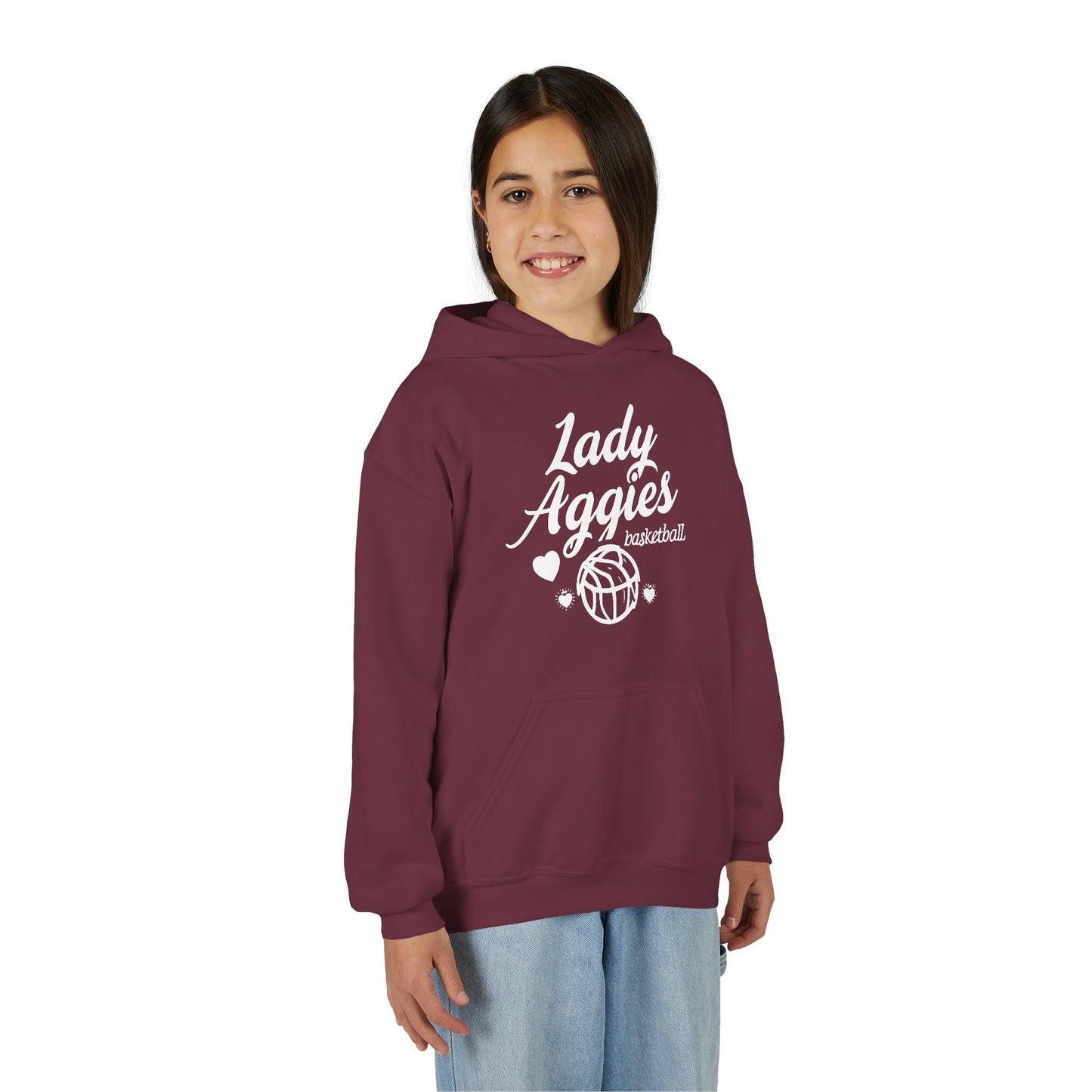 Youth Hoodie Sweatshirt \ Hamilton Aggies Basketball \ HABBG2