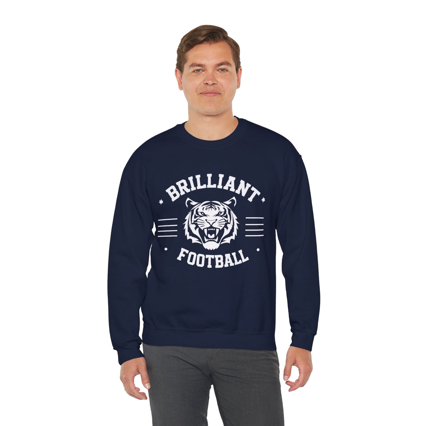 Adult Crewneck Sweatshirt \ Brilliant Tigers Football \ BTF2