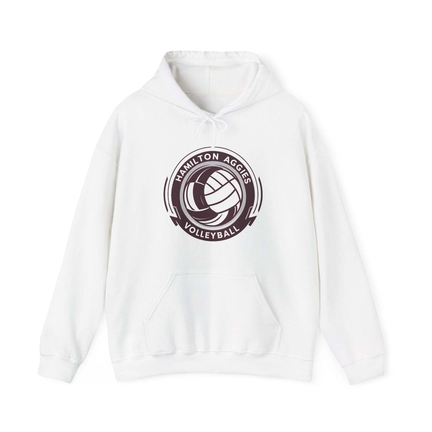 Adult Hoodie Sweatshirt \ Hamilton Aggies Volleyball \ HAV1
