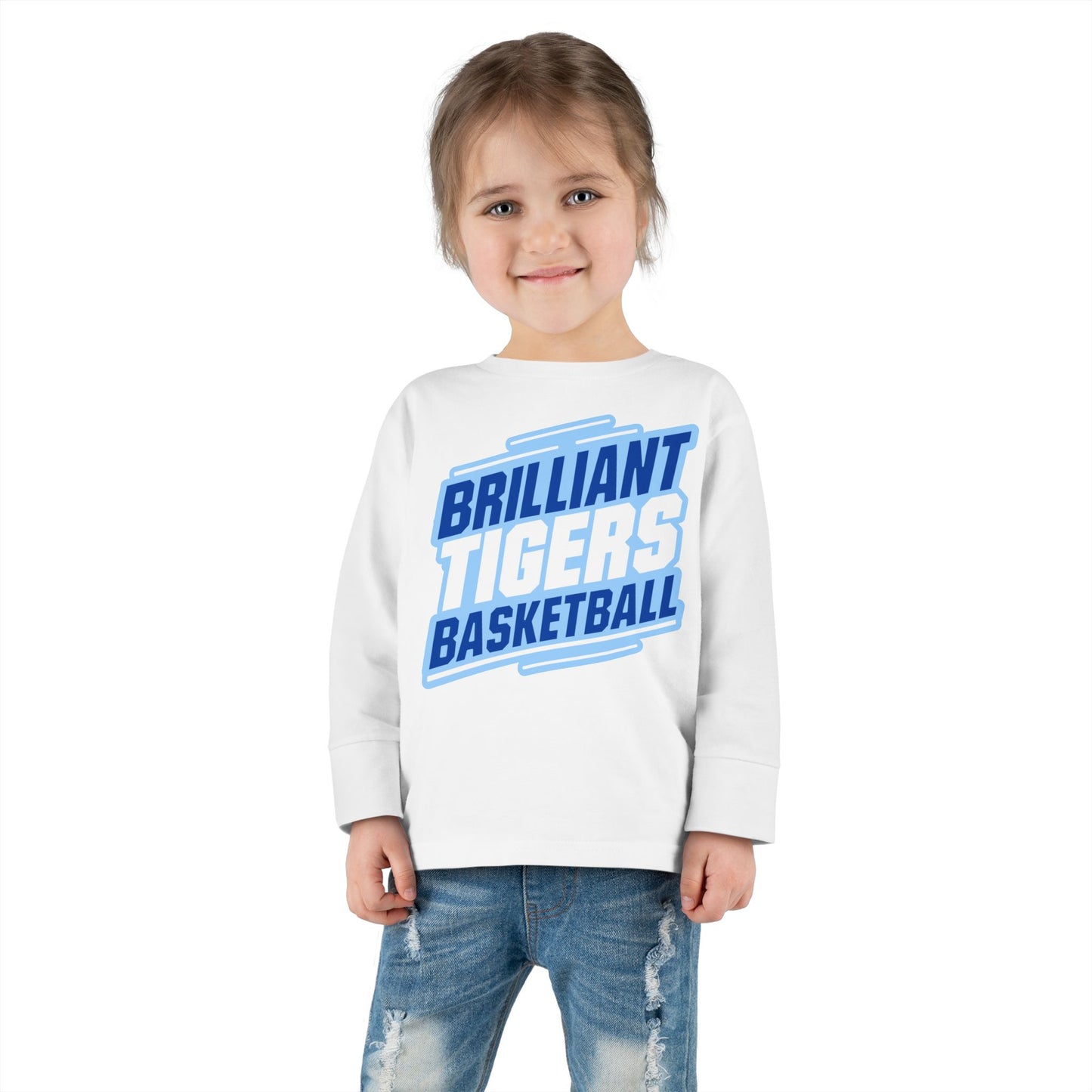 Toddler Long Sleeve Tee \ Brilliant Tigers Basketball \ BTBK2