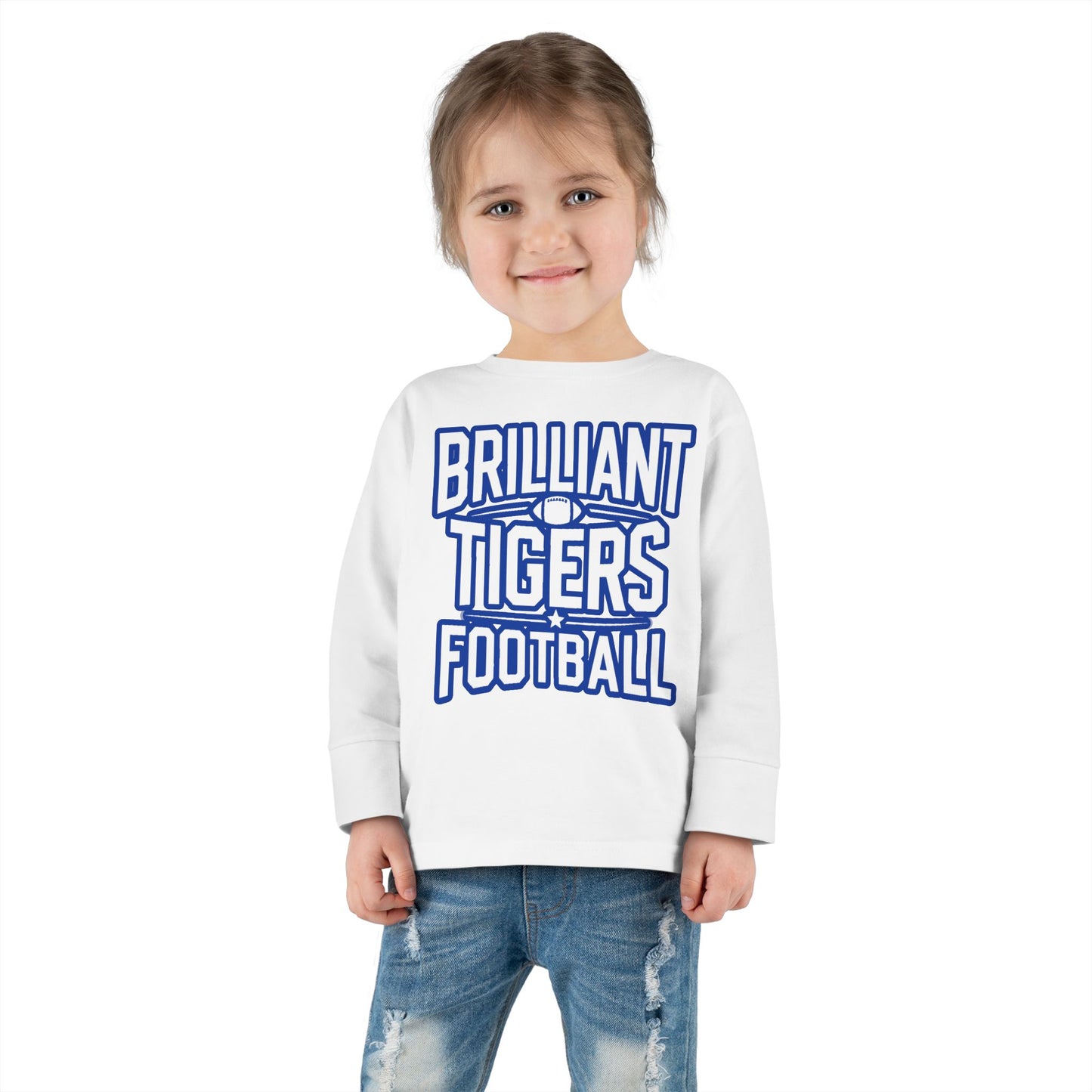 Toddler Long Sleeve Tee \ Brilliant Tigers Football \ BTF1