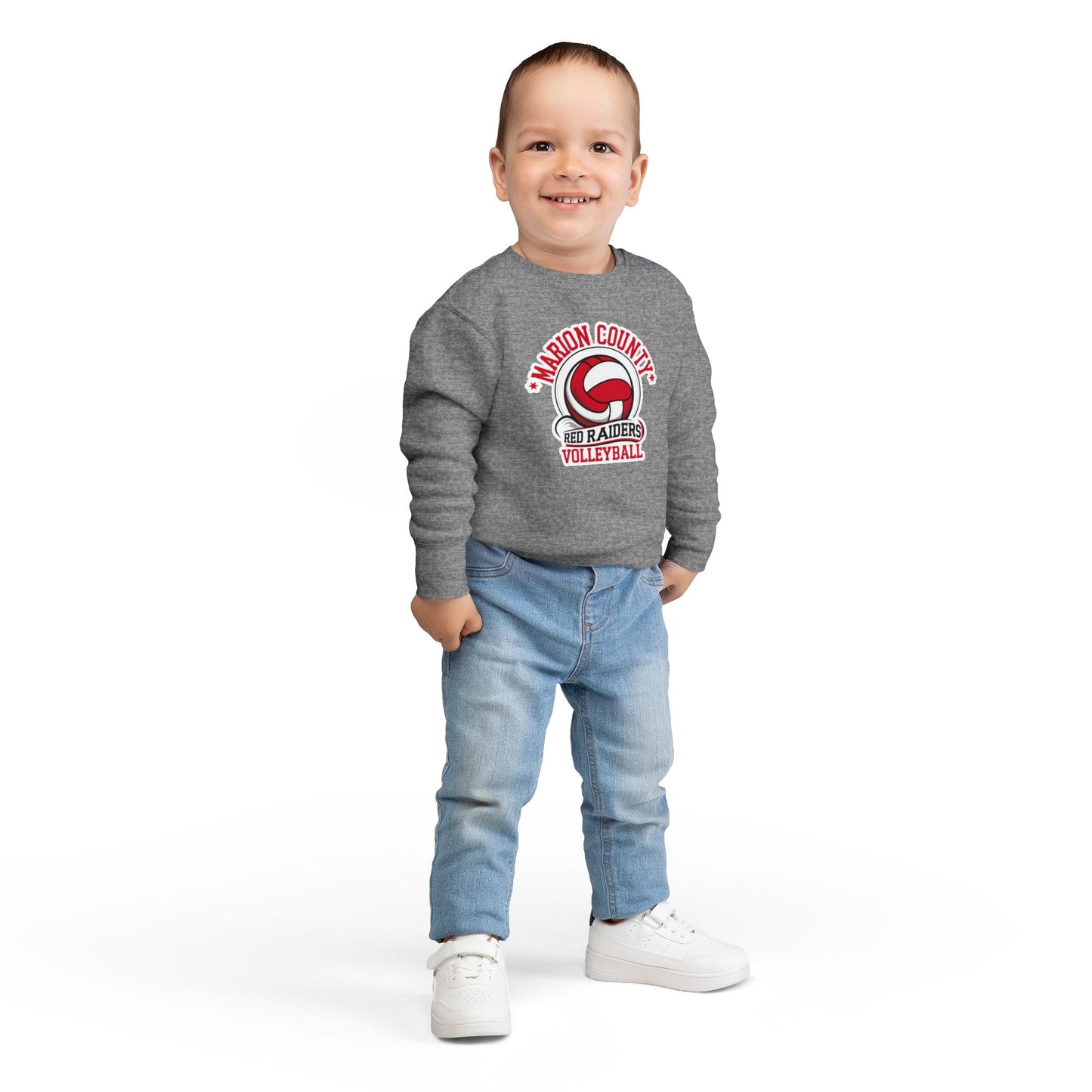 Toddler Crewneck Sweatshirt \ Marion County Red Raiders Volleyball \ MCV1