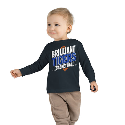 Toddler Long Sleeve Tee \ Brilliant Tigers Basketball \ BTBK1