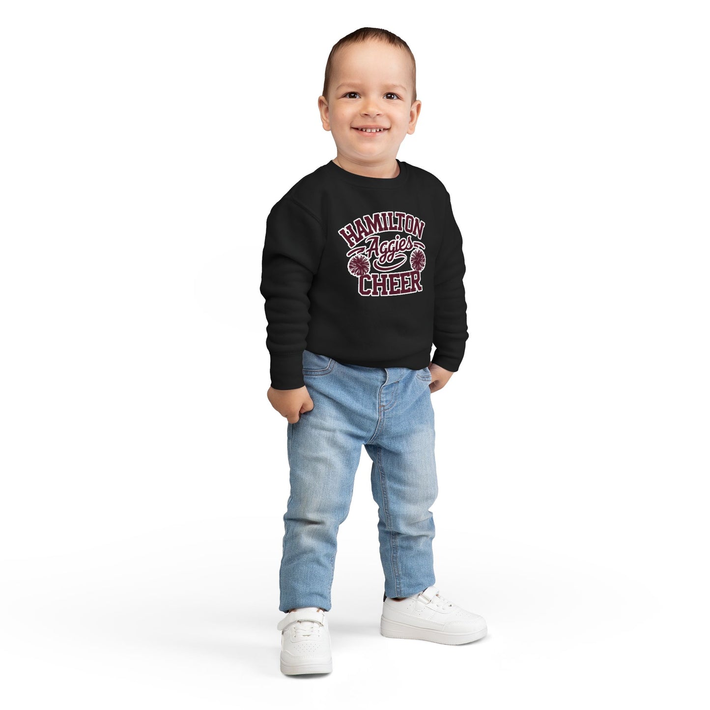 Toddler Crewneck Sweatshirt \ Hamilton Aggies Cheer \ Style HAC2