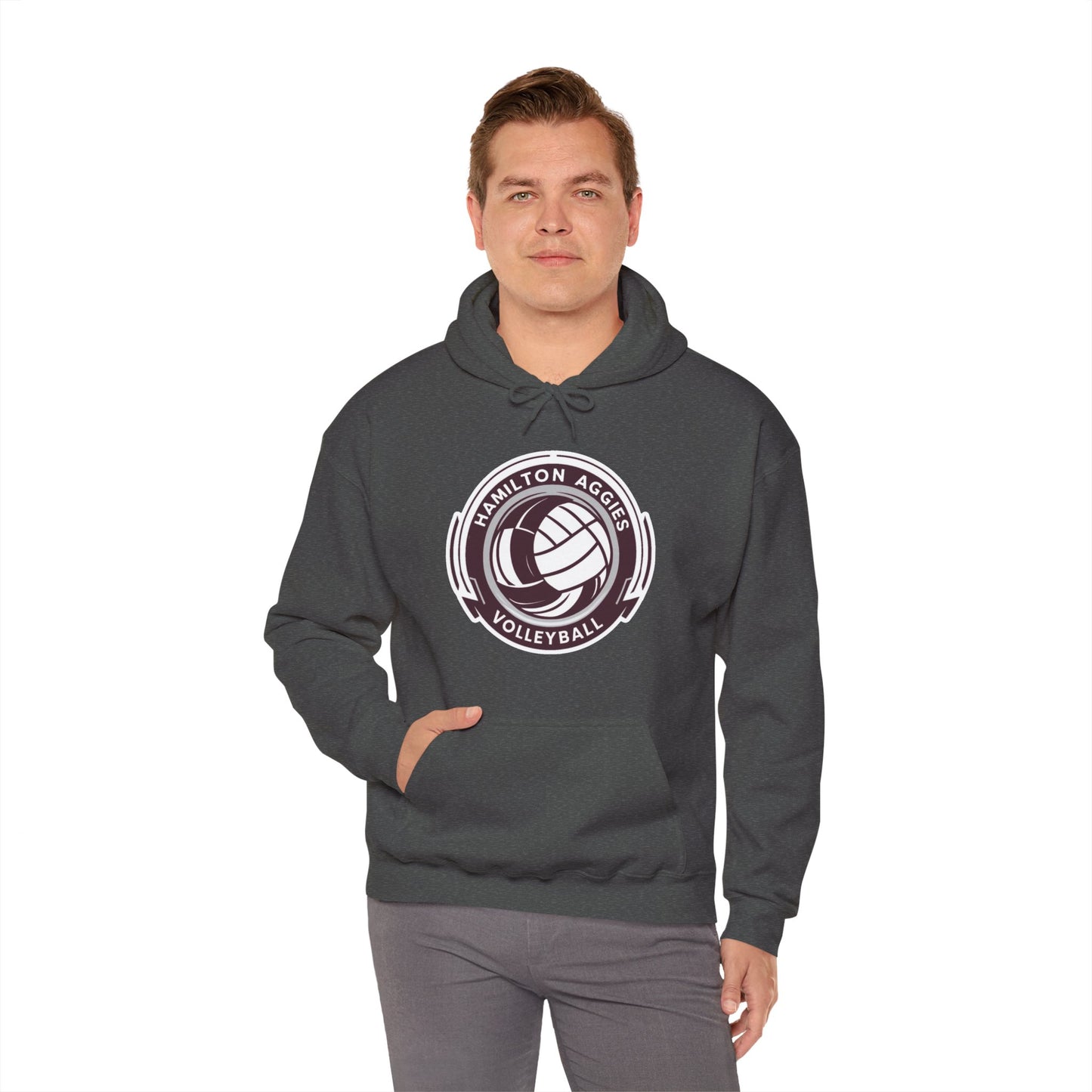 Adult Hoodie Sweatshirt \ Hamilton Aggies Volleyball \ HAV1