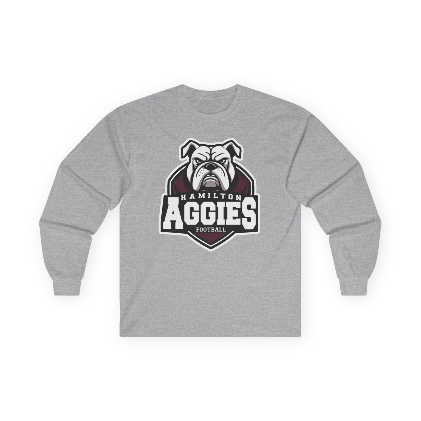 Adult Long Sleeve Tee \ Hamilton Aggies Football \ HAF2