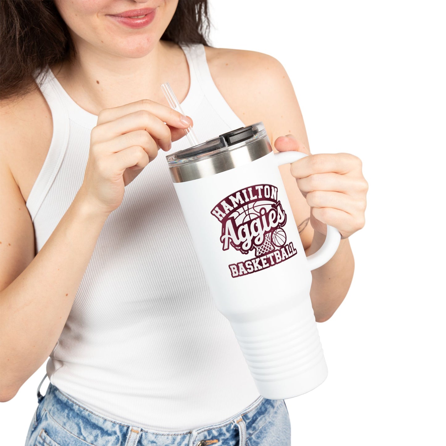 40oz Insulated Tumbler \ Hamilton Aggies Basketball \ HABBG1