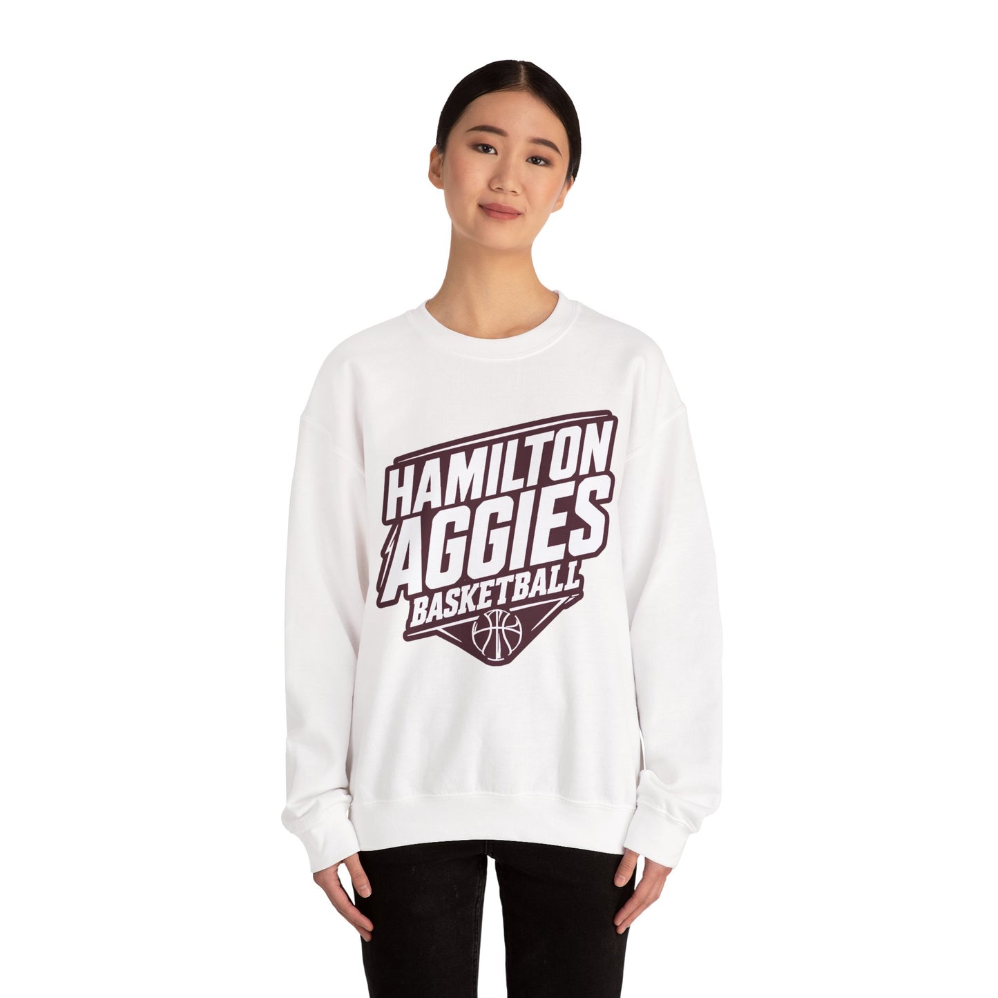 Adult Crewneck Sweatshirt \ Hamilton Aggies Basketball \ HABK2