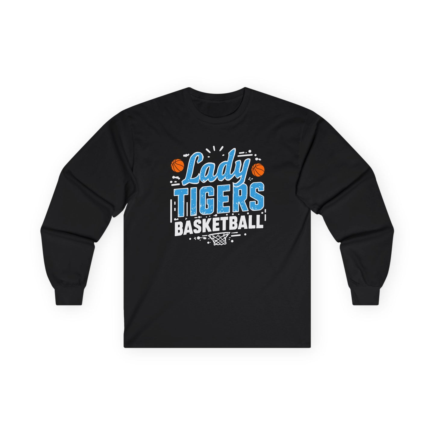 Adult Long Sleeve Tee \ Brilliant Tigers Basketball \ BTBKG1