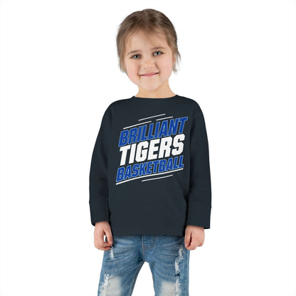 Toddler Long Sleeve Tee \ Brilliant Tigers Basketball \ BTBK2