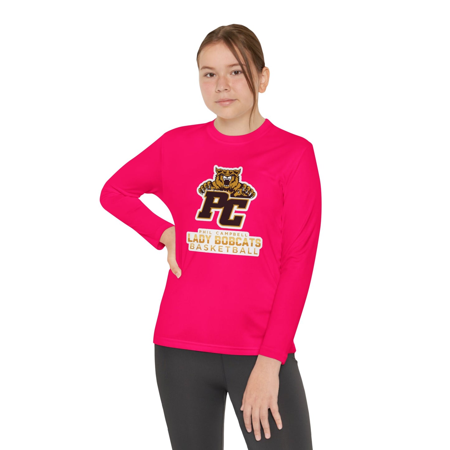 Youth Long Sleeve Tee \ Phil Campbell Bobcats Basketball \ PCBBKG1