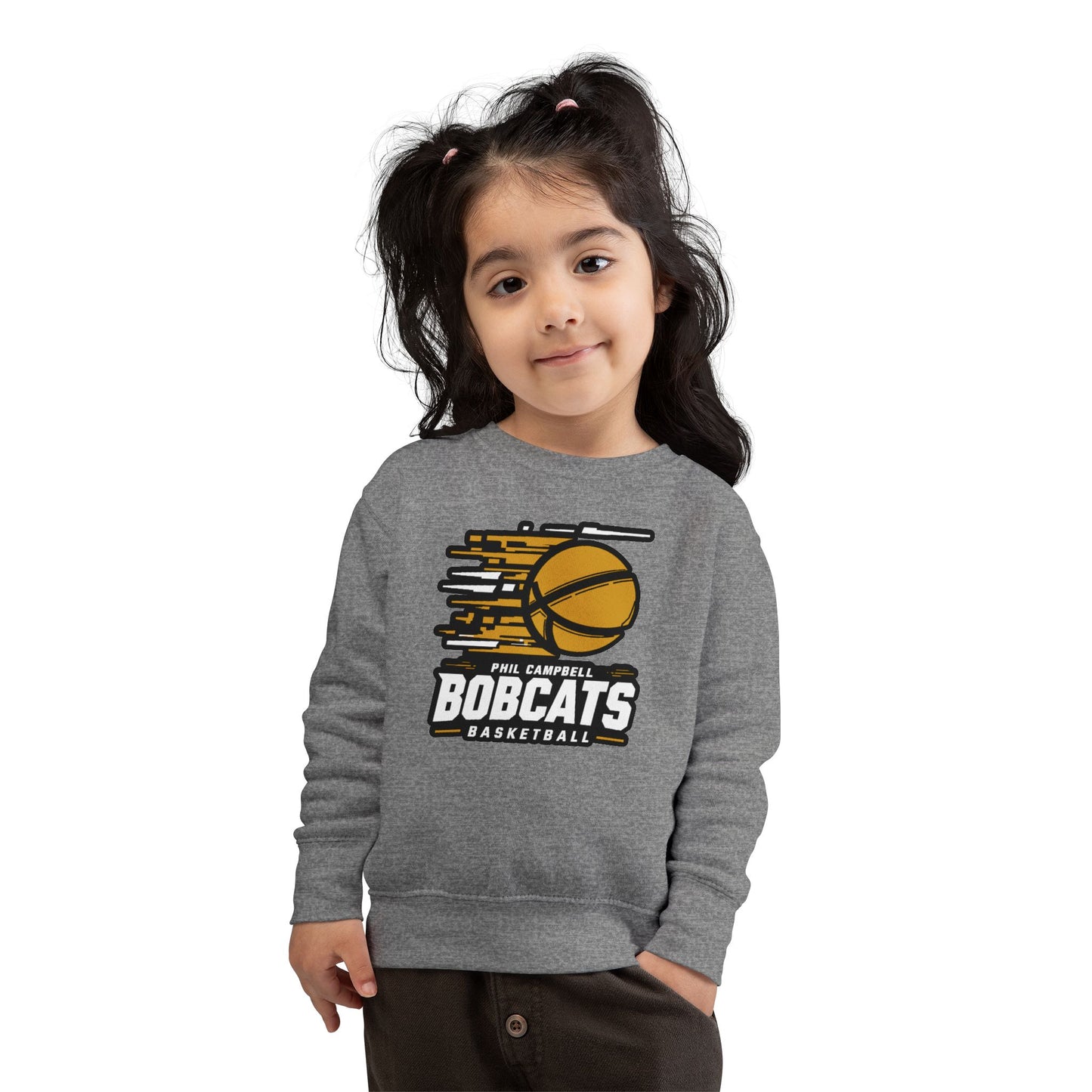 Toddler Crewneck Sweatshirt \ Phil Campbell Bobcats Basketball \ PCBBK2