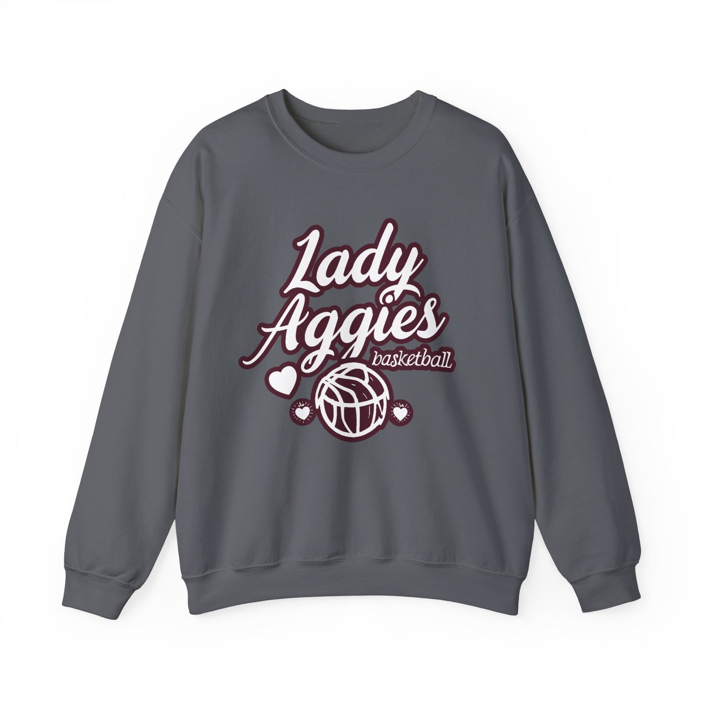 Adult Crewneck Sweatshirt \ Hamilton Aggies Basketball \ HABKG2