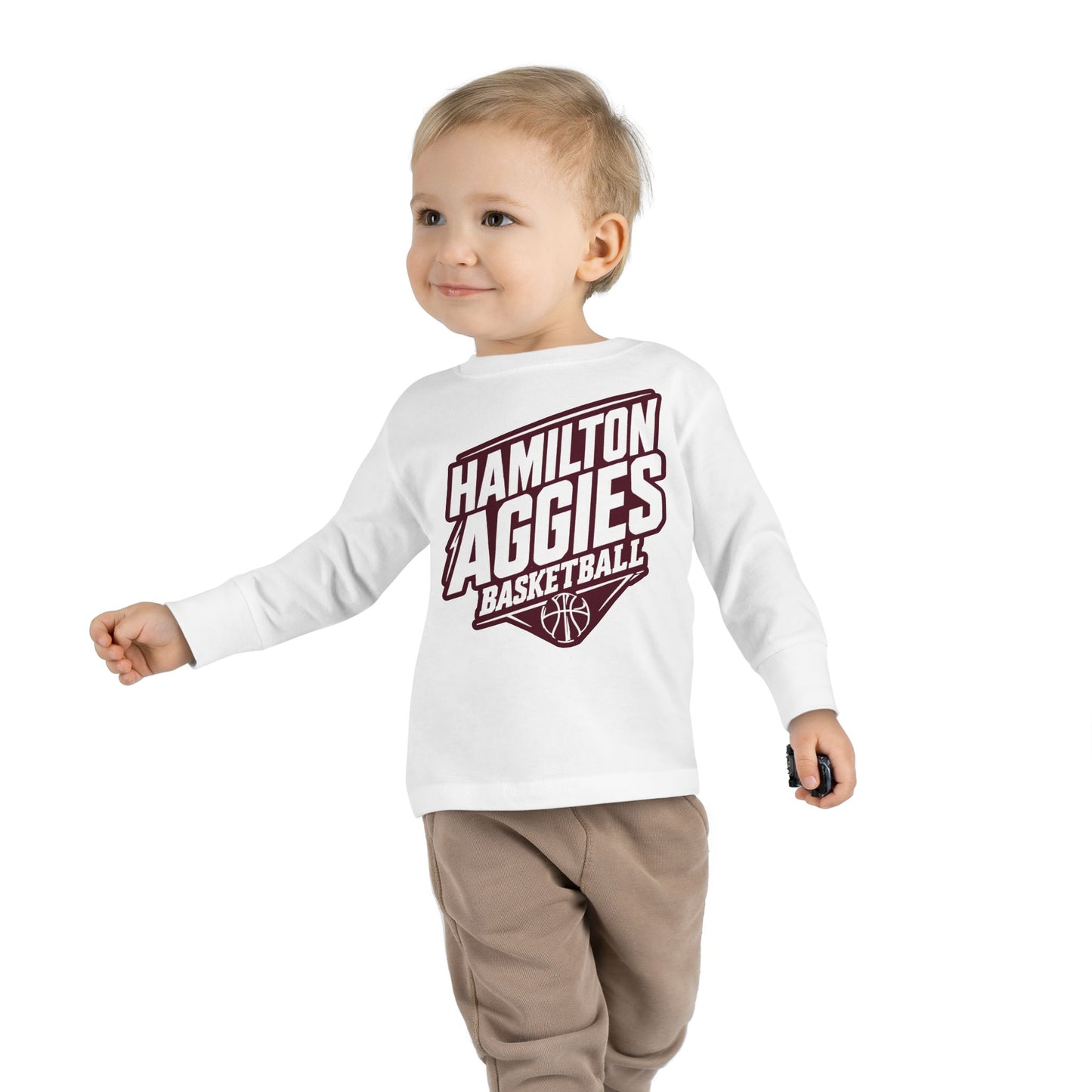 Toddler Long Sleeve Tee \ Hamilton Aggies Basketball \ HABB2