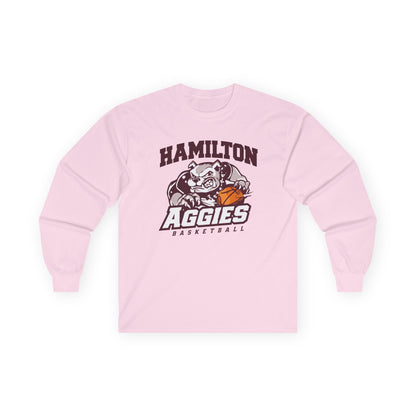Adult Long Sleeve Tee \ Hamilton Aggies Basketball \ HABB1