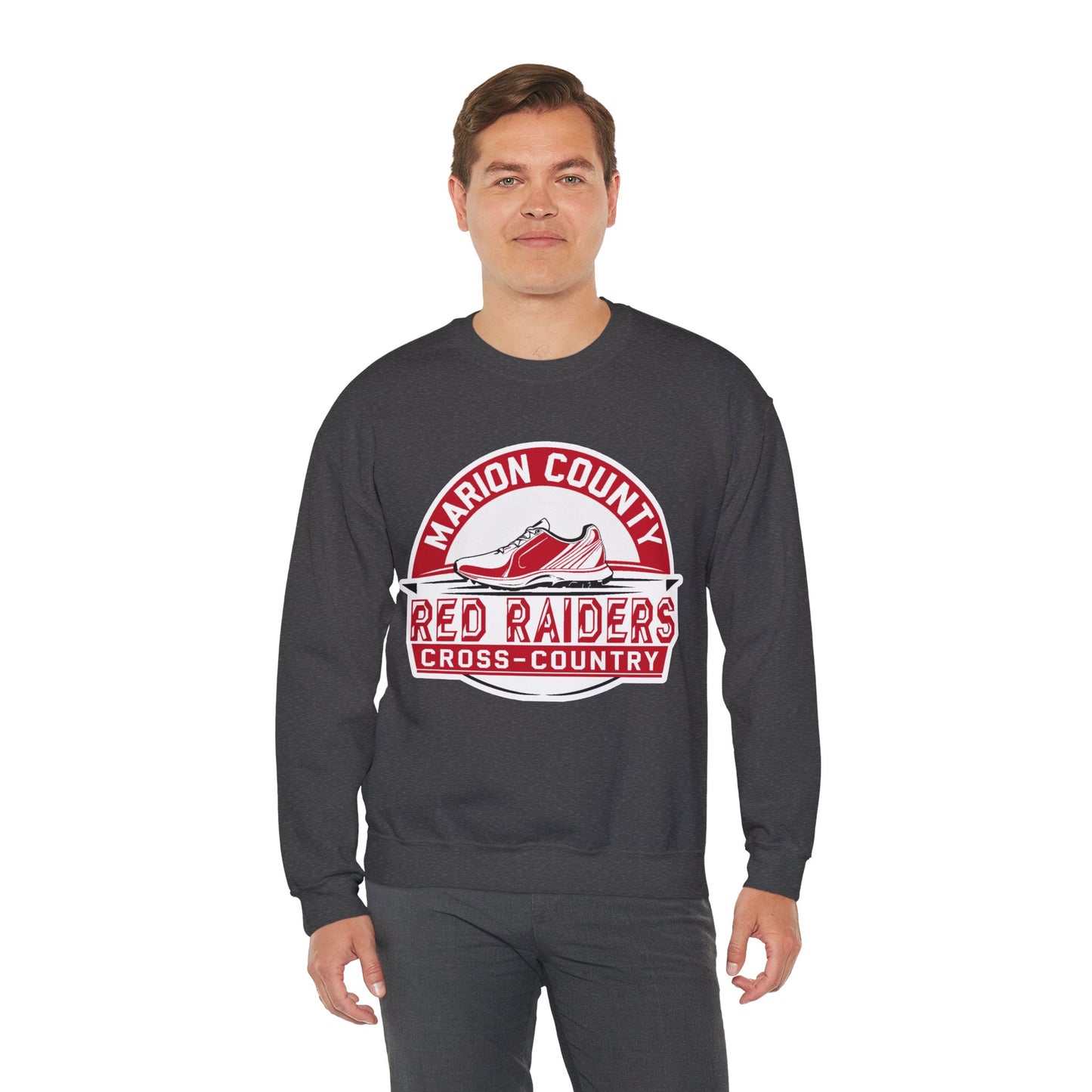 Adult Crewneck Sweatshirt \ Marion County Red Raiders Cross-Country \ MCCC1