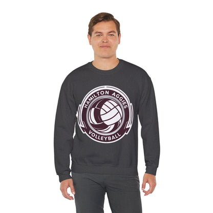 Adult Crewneck Sweatshirt \ Hamilton Aggies Volleyball \ HAV1