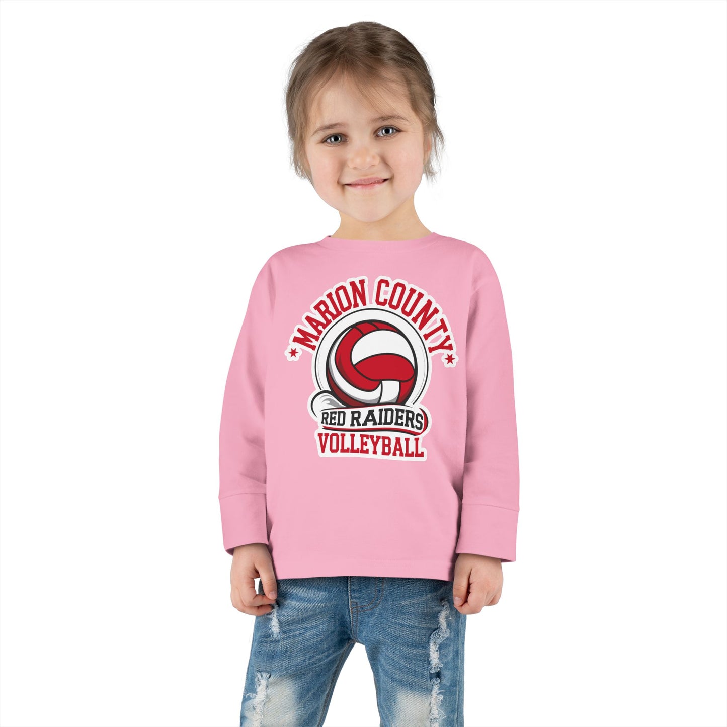 Toddler Long Sleeve Tee \ Marion County Red Raiders Volleyball \ MCV1