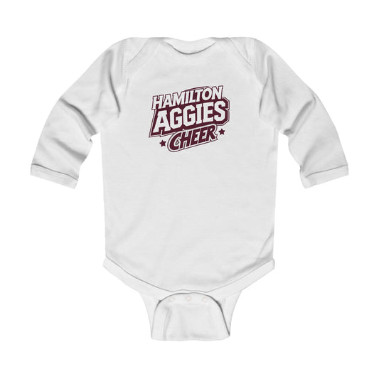 Long Sleeve Baby Bodysuit \ Hamilton Aggies Cheer \ HAC1