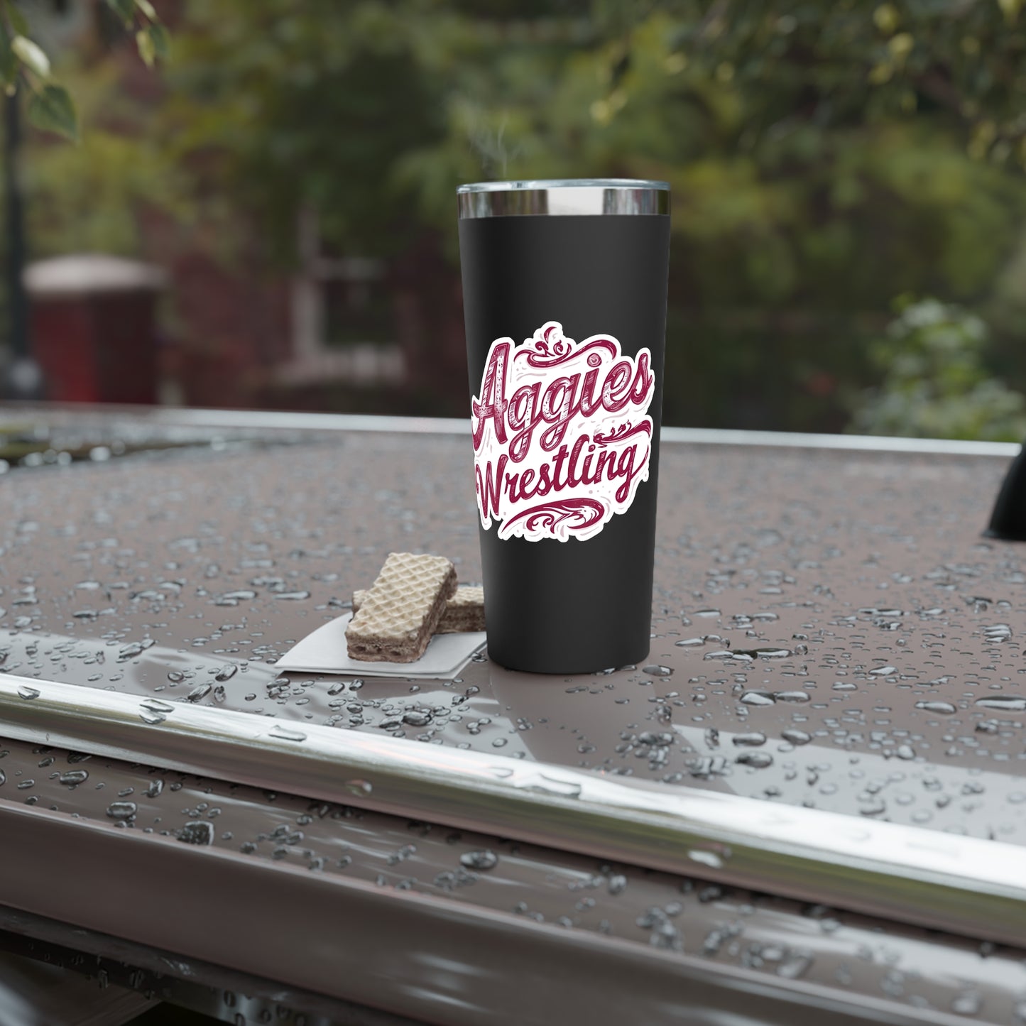 22oz Copper Insulated Tumbler \ Hamilton Aggies Wrestling \ HAWG2