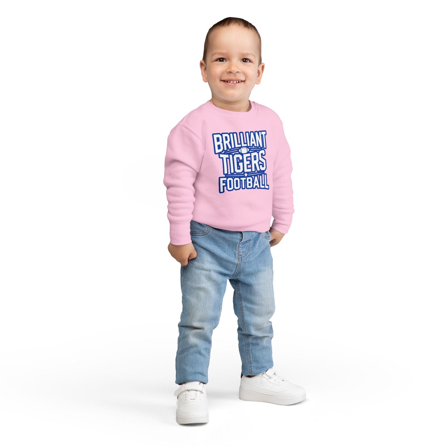 Toddler Crewneck Sweatshirt \ Brilliant Tigers Football \ BTF1