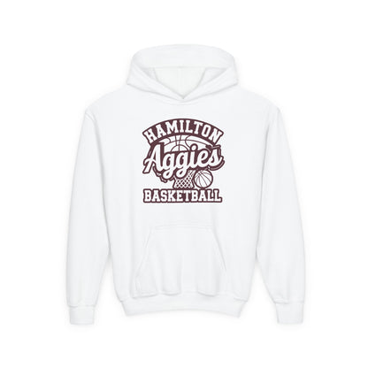 Youth Hoodie Sweatshirt \ Hamilton Aggies Basketball \ HABBG1
