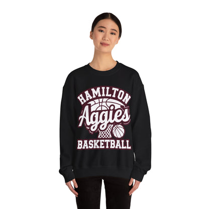 Adult Crewneck Sweatshirt \ Hamilton Aggies Basketball \ HABBG1