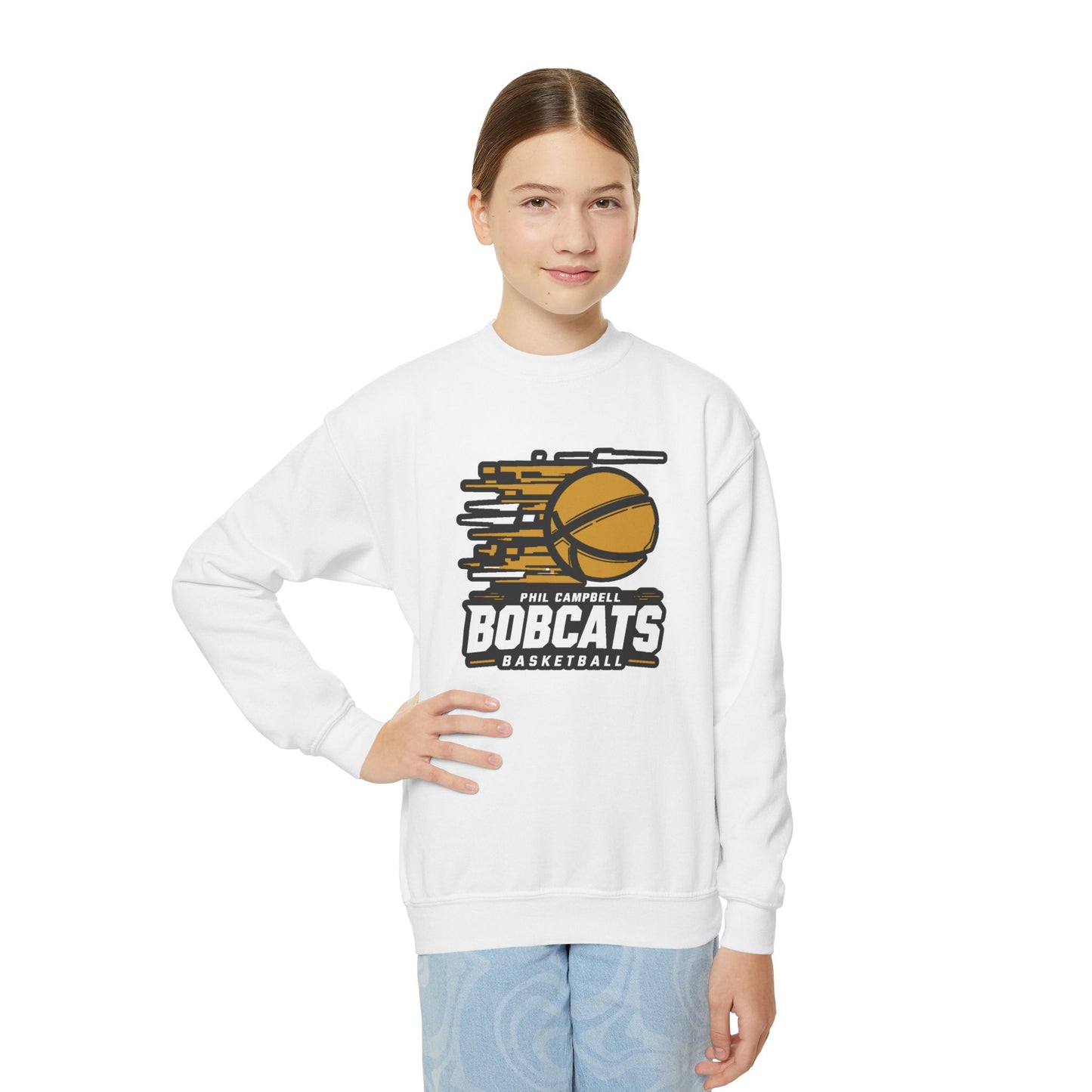 Youth Crewneck Sweatshirt \ Phil Campbell Bobcats Basketball \ PCBBK2