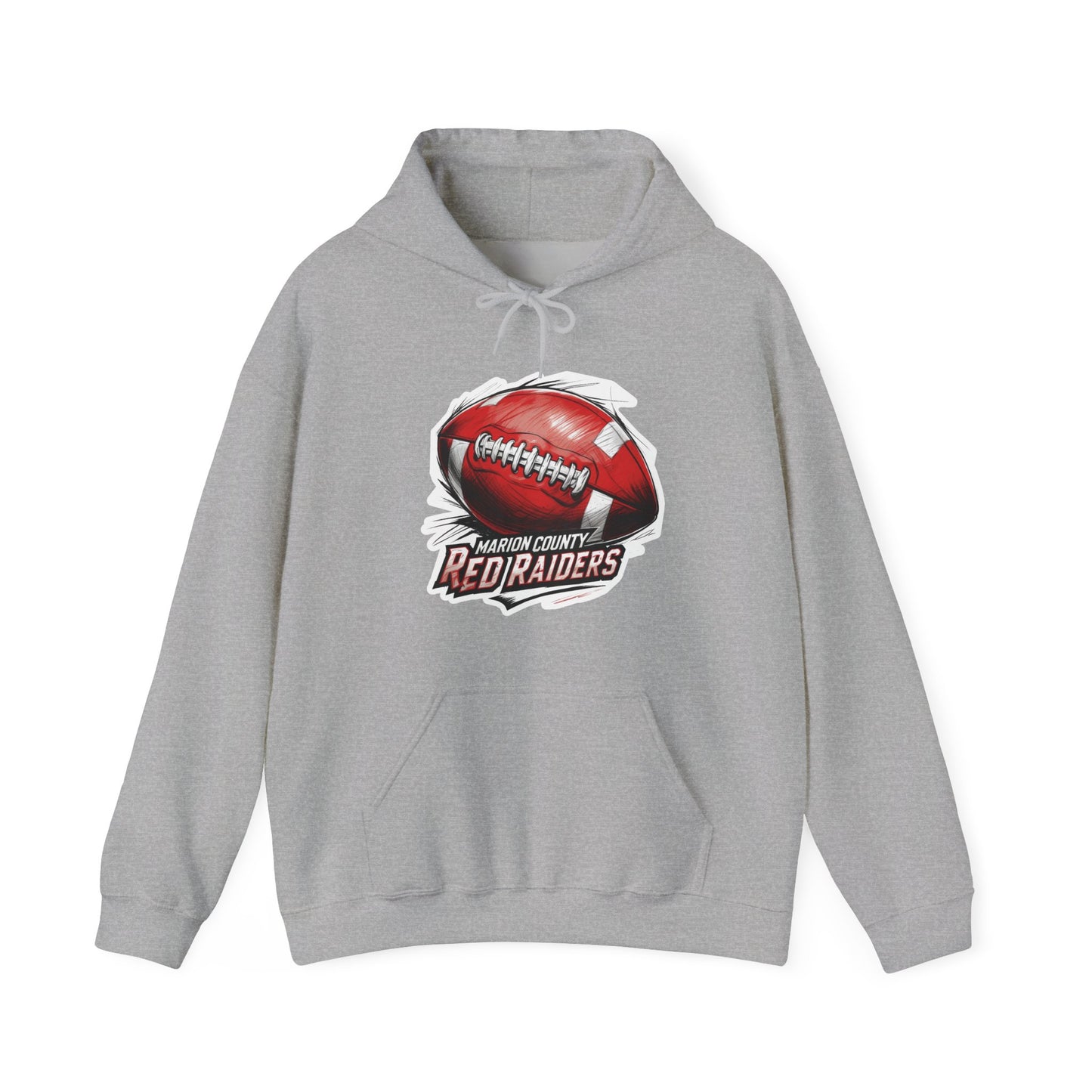 Adult Hoodie Sweatshirt \ Marion County Red Raiders Football \ MCF1