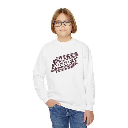 Youth Crewneck Sweatshirt \ Hamilton Aggies Wrestling \ HAW1