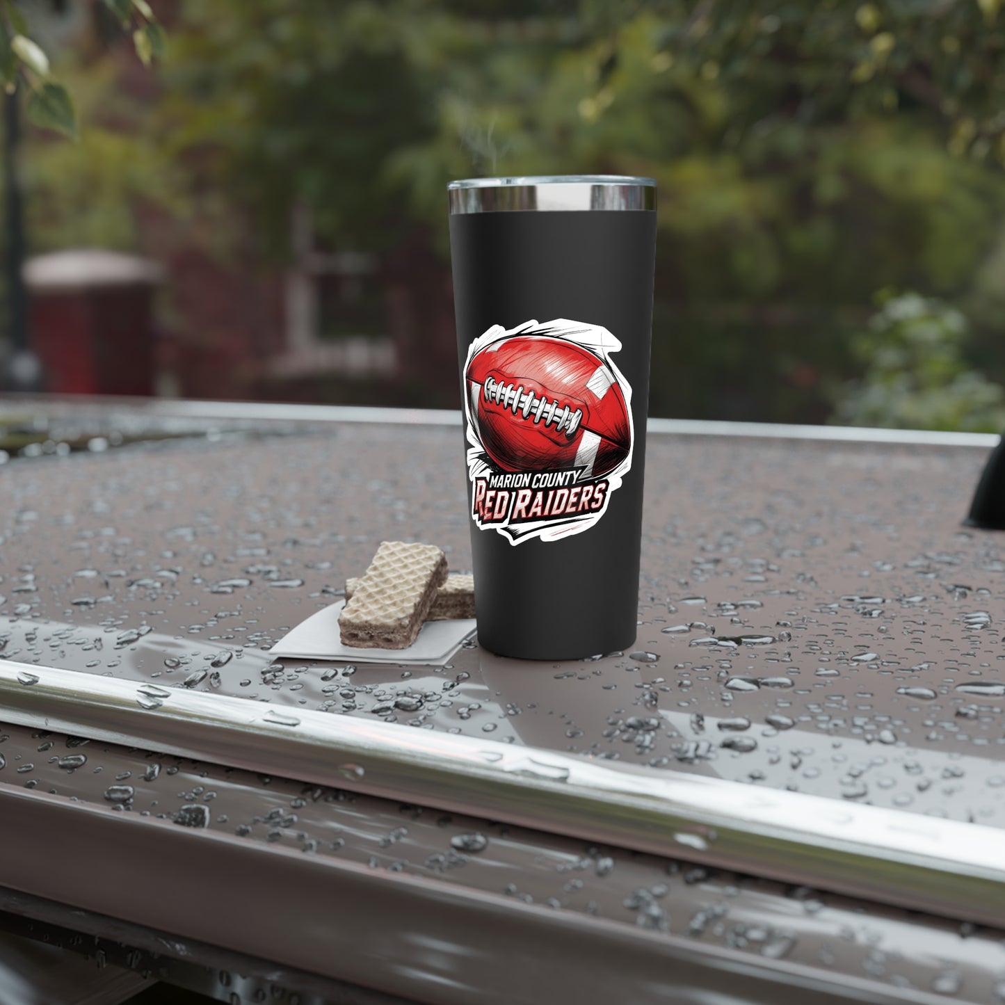 22oz Copper Insulated Tumbler \ Marion County Red Raiders Football \ MCF1