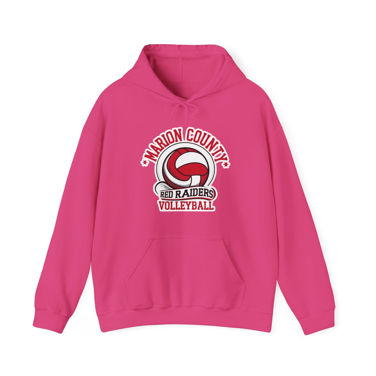 Adult Hoodie Sweatshirt \ Marion County Red Raiders Volleyball \ MCV1