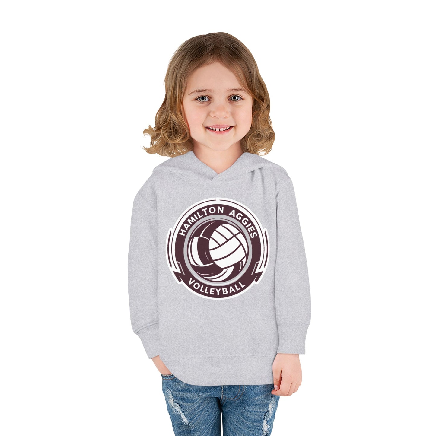 Toddler Hoodie Sweatshirt \ Hamilton Aggies Volleyball \ HAV1