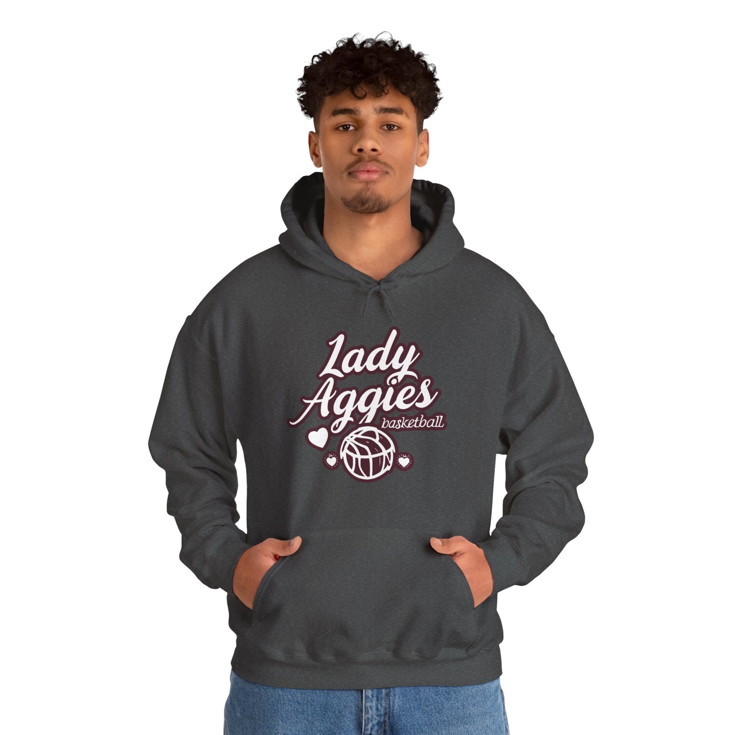 Adult Hoodie Sweatshirt \ Hamilton Aggies Basketball \ HABBG2