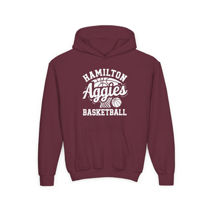 Youth Hoodie Sweatshirt \ Hamilton Aggies Basketball \ HABBG1