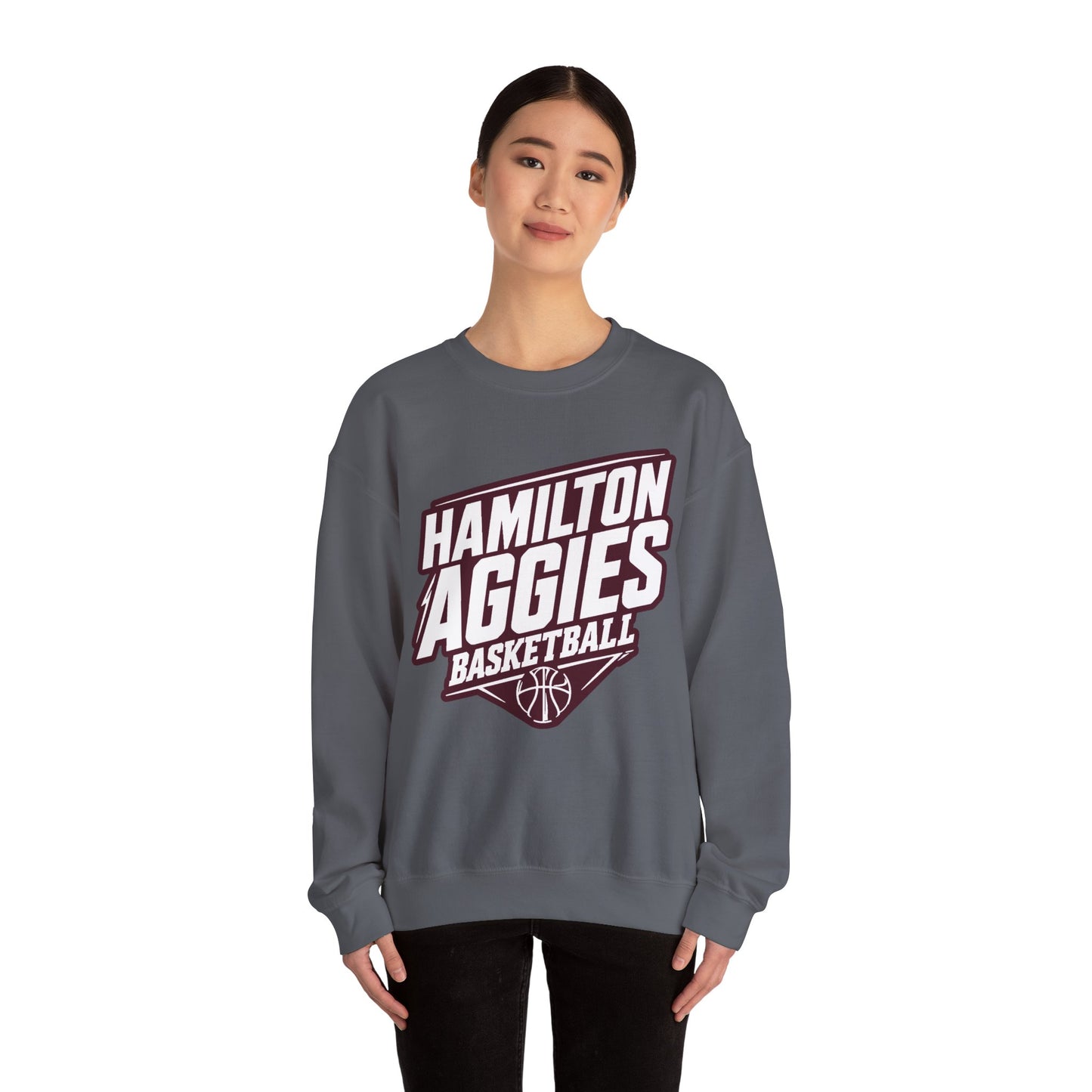 Adult Crewneck Sweatshirt \ Hamilton Aggies Basketball \ HABK2