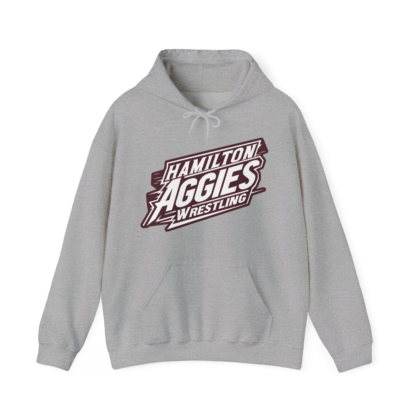Adult Hoodie Sweatshirt \ Hamilton Aggies Wrestling \ HAW1